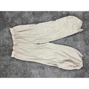 Gigi Moda Linen Gaucho Taupe Pant Size Small Made in Italy